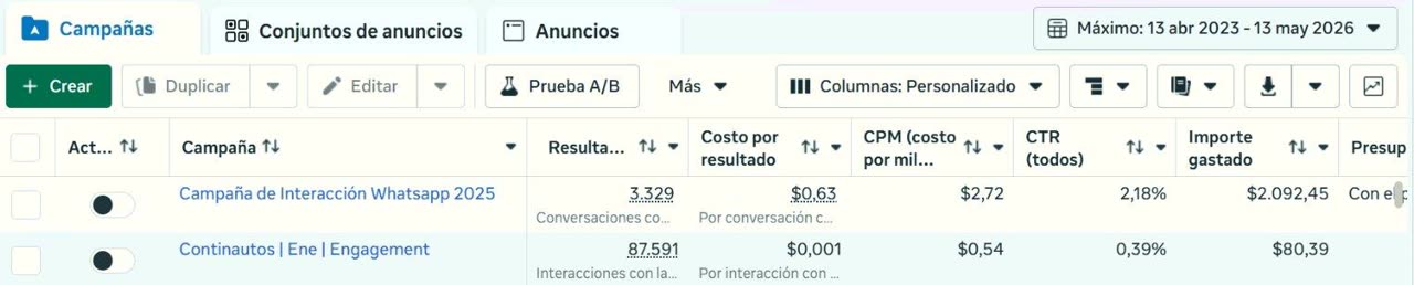 Captura de campaña